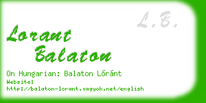 lorant balaton business card